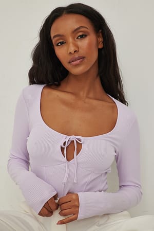 Lilac Karbowany gorsetowy top