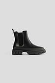 Black Covered Rubber Sole Boots