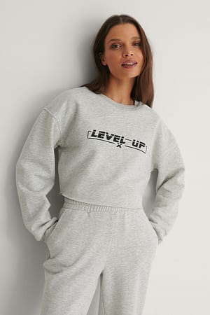 Grey Økologisk cropped sweatshirt