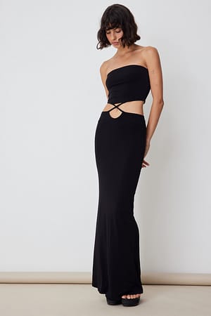 Black Bandeau-kjole med åpne detaljer