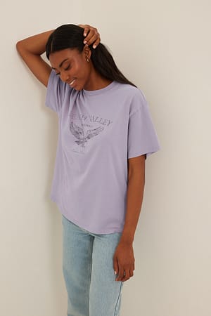 Lilac Oversized Death Valley t-skjorte