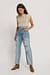 Destroyed High Waist Cropped Jeans