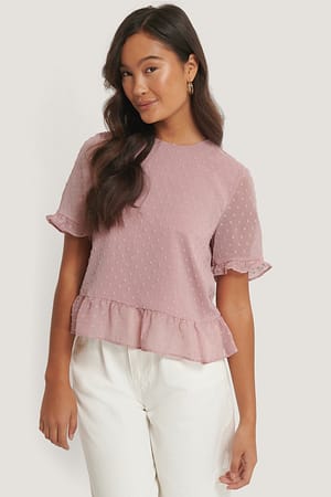 Dusty Pink Dobby Loose Blouse