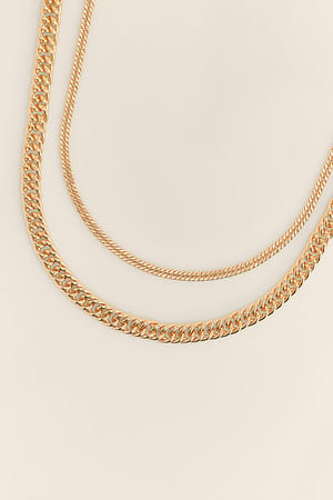 Gold Double Chain Recycled Necklace