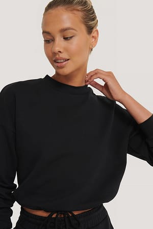 Black Drawstring Sweatshirt