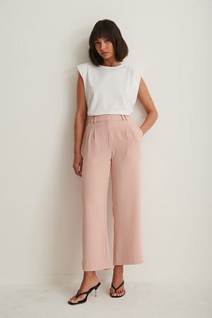 Pink Recycled Elastic Waist Loose Fit Pants