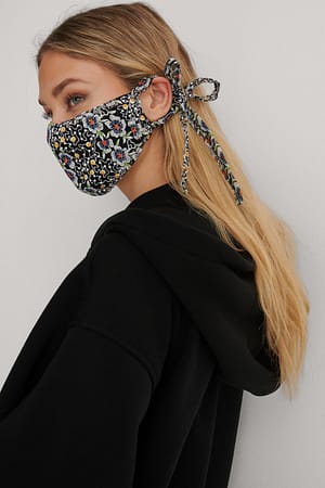 Black Combo Embroidered Face Mask