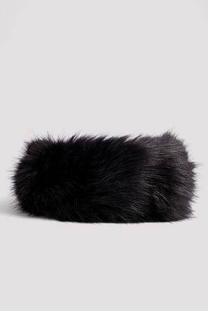 Black Pandebånd i faux pels