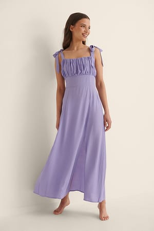 Lilac Tie Strap Midi Dress
