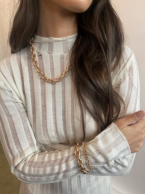 Gold Frosted Chunky Chain Necklace