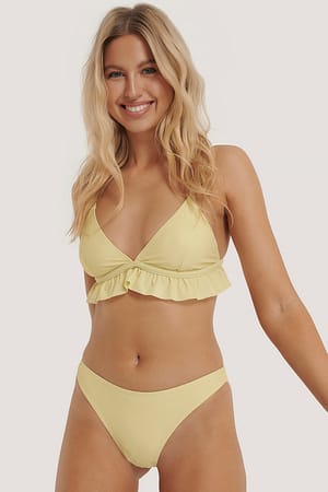 Yellow Bikinitruse med høy skjæring