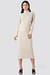 High Neck Ribbed Ankle Length Knitted Dress