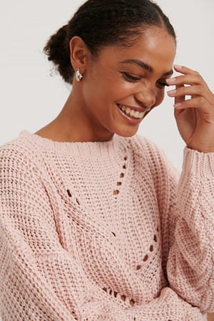Pink Hole Knit Sweater