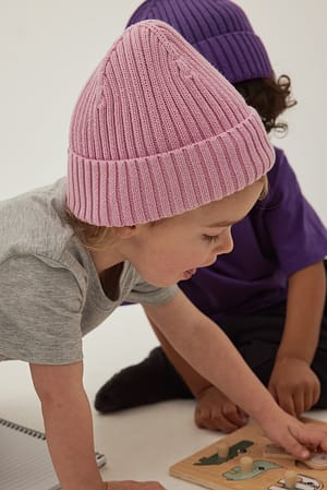 Pink Knitted Kids Beanie