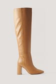 Tan Knee High Leather Boots