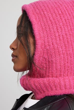 Strong Pink Knitted Balaclava