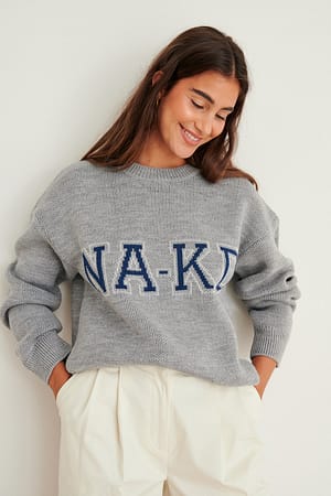 Grey Melange Strikket NA-KD sweater