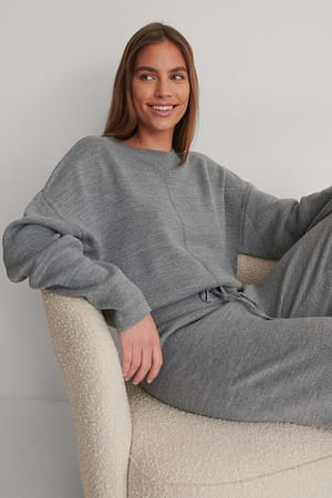 Grey Melange Knitted Top