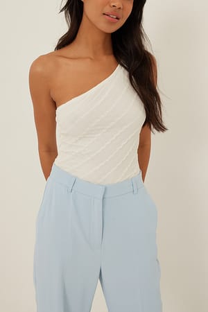 Offwhite Lace One Shoulder Top