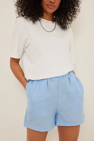 Blue Shorts med elastisk talje