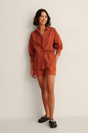 Rust Relaxed shorts i linblanding