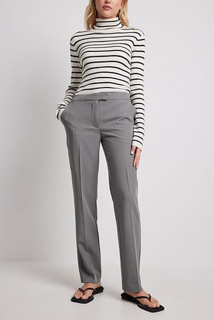 Grey Spodnie garniturowe z niskim stanem