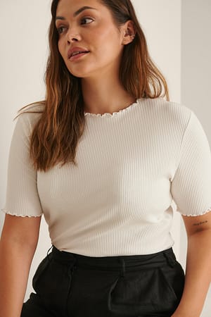 Offwhite Organic Babylock Ribbed Top