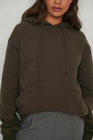 Brown Oversized geborstelde hoodie