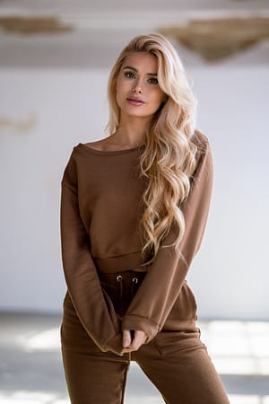 Brown Organic Cropped Sweater