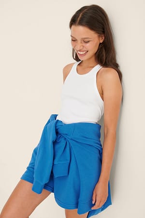 Blue Ekologisk shorts med elastisk midja