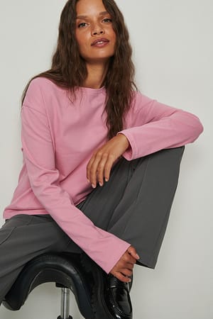 Old Pink Oversized Long Sleeved Top