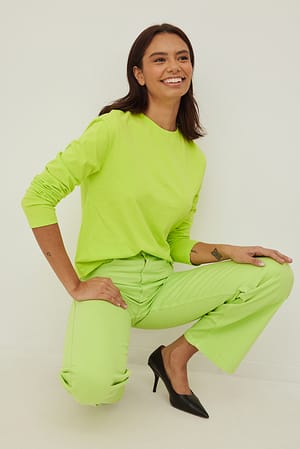Lime Oversized Long Sleeved Top