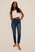 Organische skinny jeans met hoge taille en ruwe zoom