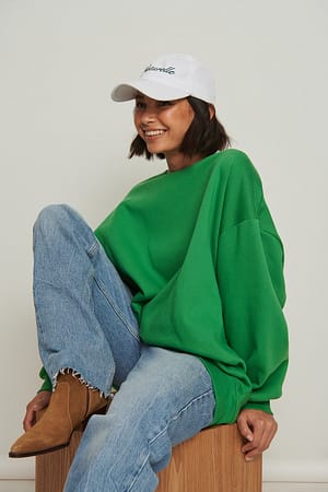 Deep Green Sweatshirt Escovada Oversize orgânica