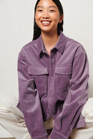Purple Skjorte I Fløjl I Overstørrelse