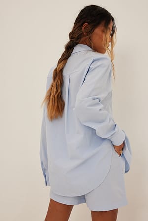 Light Blue Økologisk pysjamasskjorte
