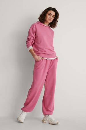 Pink Organic Oversized Drawstring Sweatpants