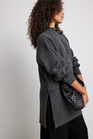 Dark Grey Melange Oversize-Sweater