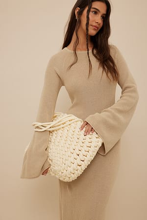 Natural Oversized Knotted Beach Bag