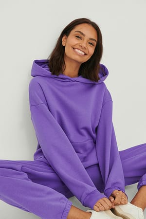 Purple Camisola com Capuz com Bolso Oversize orgânica