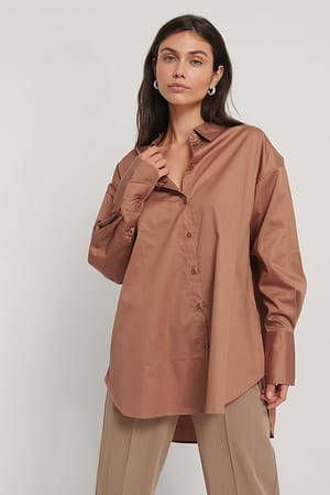 Rust Oversize skjorte med lomme