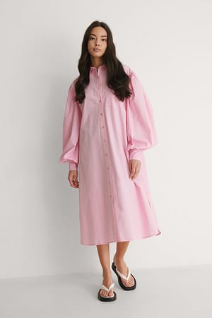 Pink Vestido camisero oversize orgánico