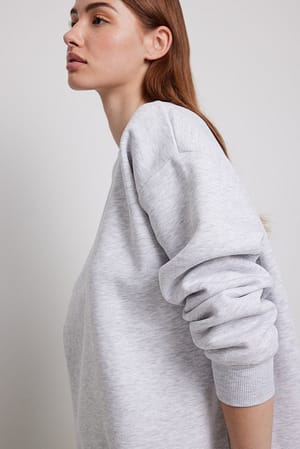 Grey Melange Oversized Sweatshirt