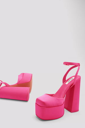 Pink Sapato pump de plataforma