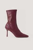 Wine Red Pointy Hourglass Boots