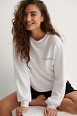 White Organic Quote Printed Sweater