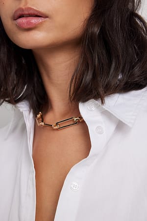 Gold Rektangulær halskæde