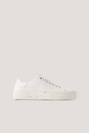 White Recycled Canvas Trainers