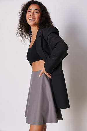Grey Recycled Circle Mini Skirt