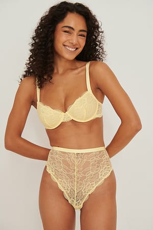 Pale Banana High Rise Wide Lace Brief